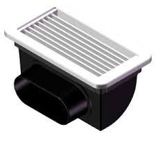 Plastic Grille, Adj. Vanes 10" x 4" w/4" Duct Ring Side