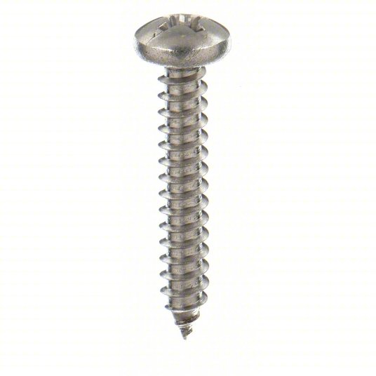 Sheet metal screws, Self tapping, Phillips pan head, Stainless steel 316, #10 x 3/4"