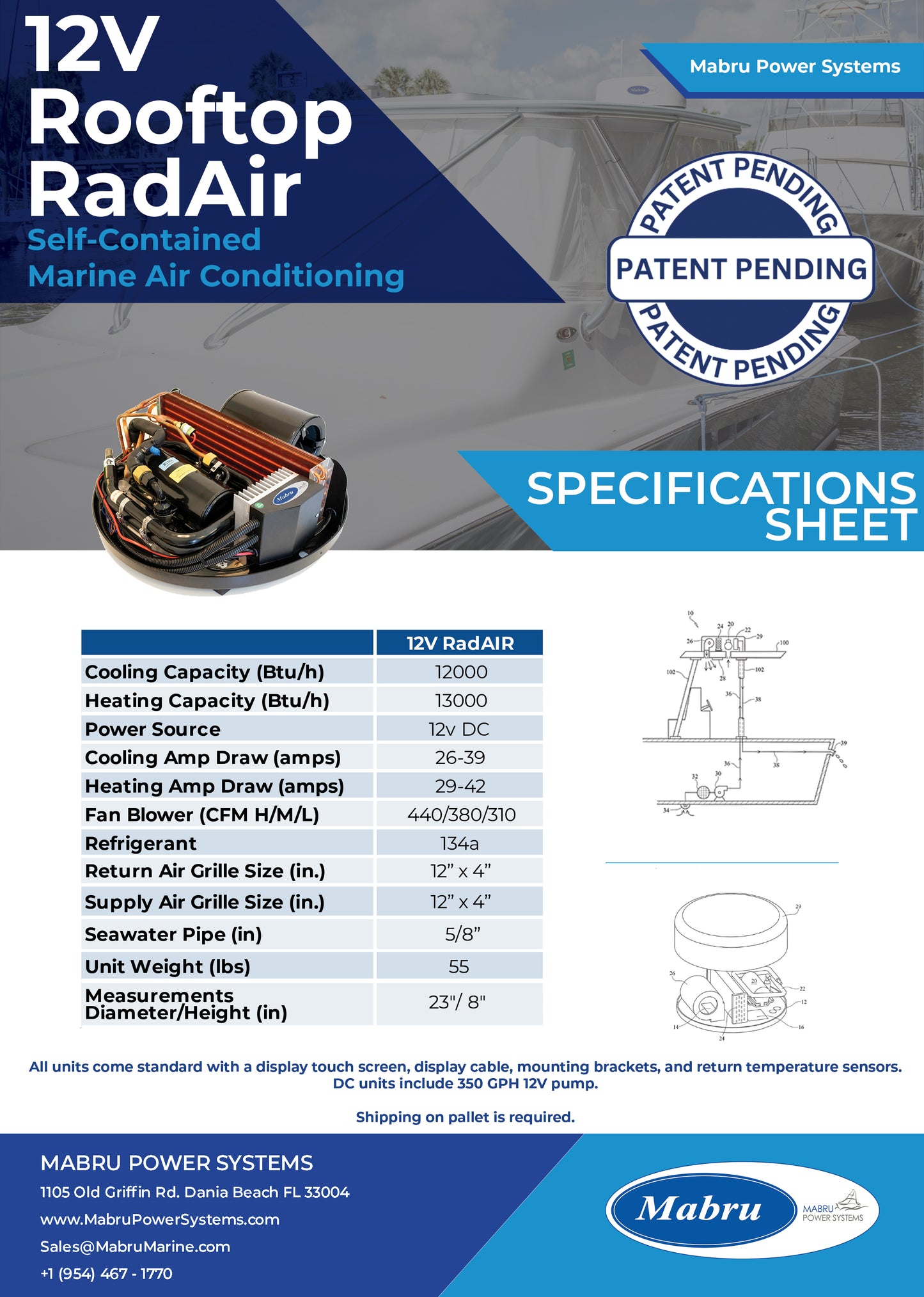 Mabru RadAIR 12k BTU 12V Air Conditioner ITS NOT A RADAR! Experience air from above