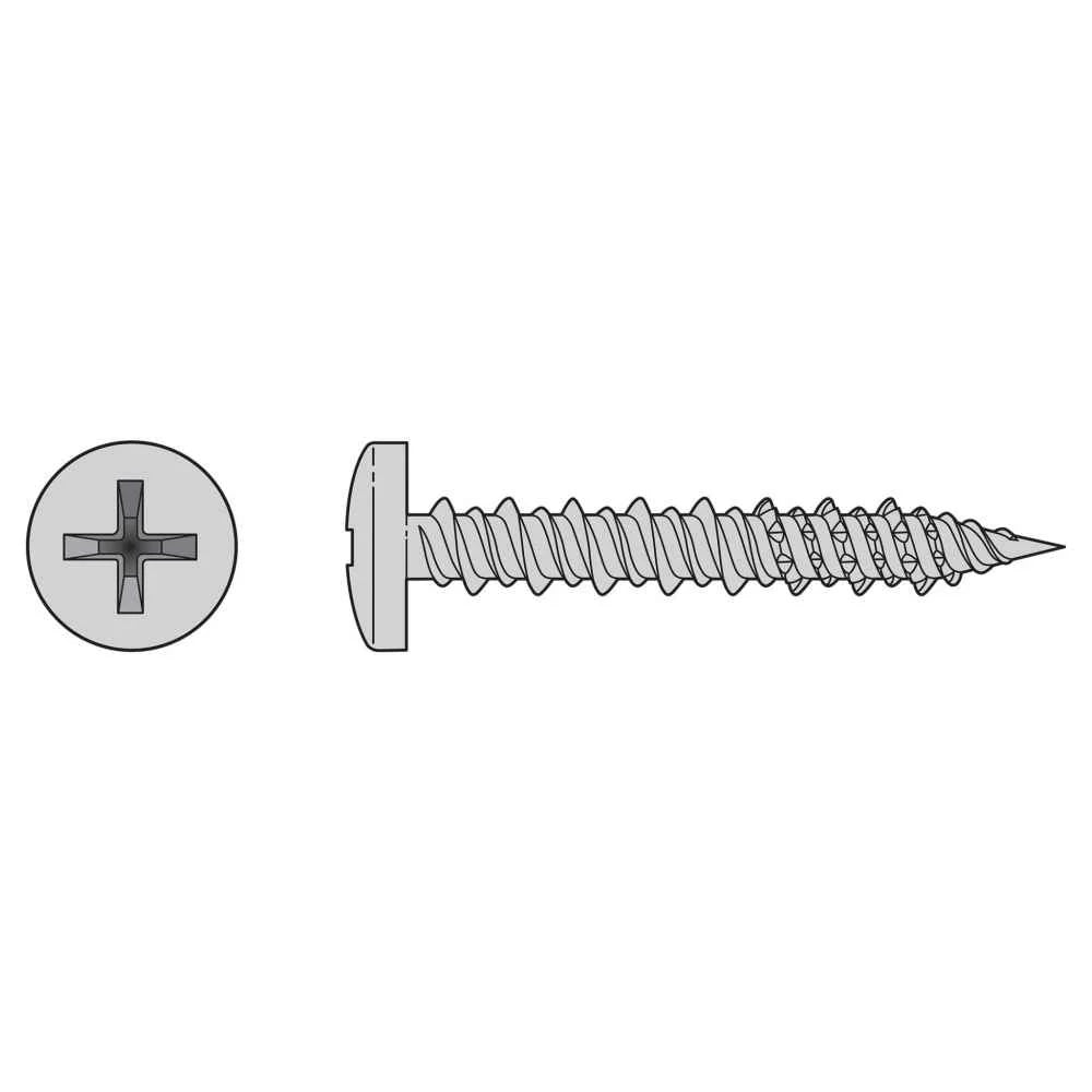 Sheet metal screws, Self tapping, Phillips flat head, Stainless steel 316, #6 x 1/2"