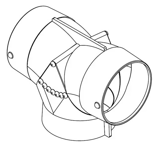 AT644-MSI AT644 Adapter T, 6” Inlet– 4”, 4” Outlets