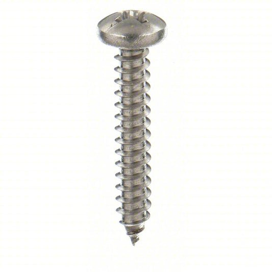 Sheet metal screws, Self tapping, Phillips pan head, Stainless steel 316, #10 x 3/4"