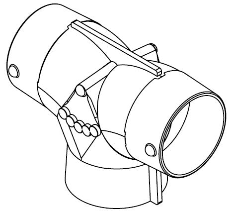 AY543-Adapter Y, 5” Inlet– 4”, 3” Outlets