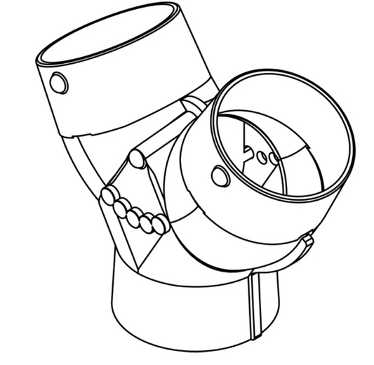 Adapter Y 4'' Intel 4,4'' Outlets (Blower ring mount)