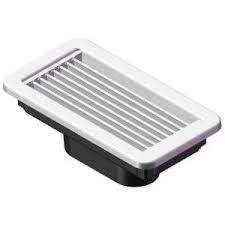 PGA8X4R-5B PG ADJ Vent Grille White w/ Mounting Frame, 8x4, 5" Ring Back