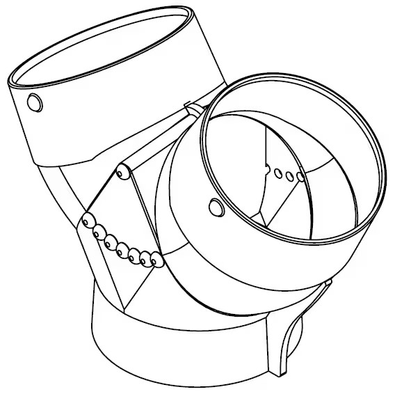 AY654-Adapter Y, 6” Inlet– 5”, 4” Outlets