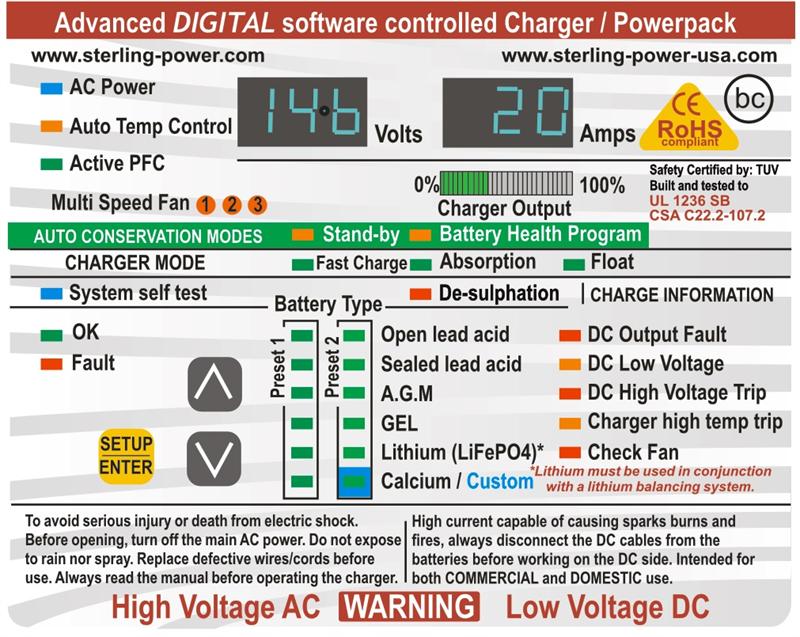 Sterling Power- ProCharge Ultra 12 Volt, 40 Amp Marine Battery Charger (AC1240 Abso AC1240 Battery Charger)