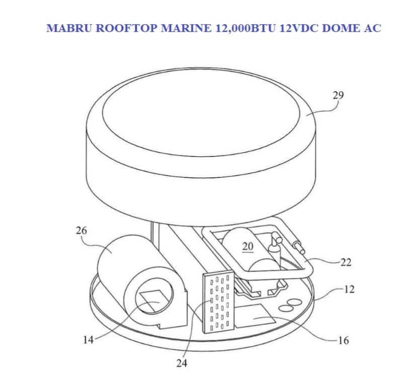 Mabru 12,000 BTU 12 Volt Rooftop Air Conditioner